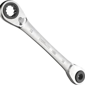 WIESEMANN 1893 Reversible 4-in-1 double ring ratchet spanner with 10, 13, 17, 19mm with 72 teeth made of chrome-plated CV steel I ratchet ring wrench from I 81031