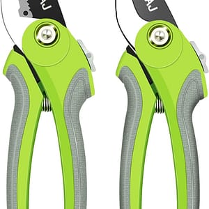 AIRAJ Secateurs Set of 2, Bypass and Anvil Pruning Shears with Rust Proof Stainless Steel Blades, Non-Slip Handle, Garden Scissors -Professional Gardening Hand Tools