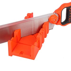 KATSU Mitre Box with 300mm (12") Hand Saw Set Fine Tenon, Mitre Saw with Guide, Angle Corner Frames Cutting Woodworking DIY, Home Decoration, Craftsmanship 313571