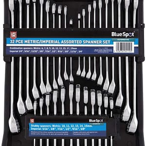 Bluespot 04112 32pce Metric/Imperial Assorted Spanner Set (6-19Mm)(1/4"-5/8")