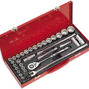 Sealey Ak693 Socket Set 32Pc 1/2Sq Drive 6Pt Walldrive - Duometric
