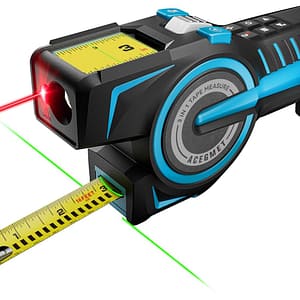 ACEGMET 3-in-1 Digital Tape Measure, 100m Laser Tape Measure & Auto Lock Tape with Instant Digital Readout, Extended Laser Line & Incremental Measurement, Replaceable Tape, Swappable Battery, APP Sync