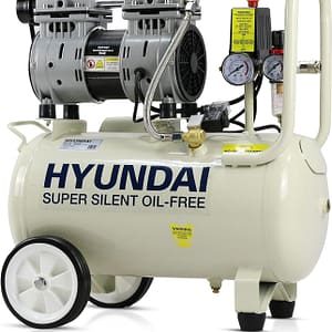 Hyundai 24 litre Air Compressor, 5.2cfm/100psi, Silenced, Oil Free, 750w / 230v Direct Drive, 150 litres Per Minute Low Noise Air Compressor, 2 Year Warranty