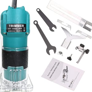 800W 220V Compact Electric Hand Wood Trimmer, Portable Woodworking Router Slotting Cutting Trimming Machine Joiners Tool 30000R/MIN