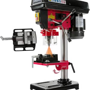 Arebos Bench Drill | Column Drill | with Integrated Position Laser | 500 W | includes 13 mm Sprocket Drill Chuck and Vice | 5 Speed Levels | 0-45 Degree Tilt Angle