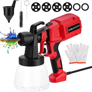 Aytop Paint Sprayer, Electric Spray Gun with 4 Nozzles 3 Patterns 400W Fence Paint Sprayer with Adjustable Valve 800ML Detachable Container Handheld Paint Sprayer for Ceiling Walls Cabinets Fence