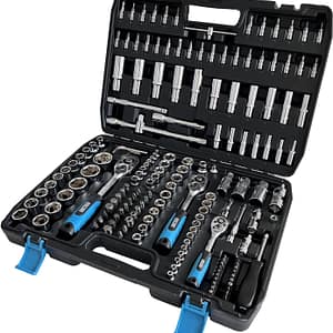 172 Piece Socket Spanner Set, 1/4" 3/8" 1/2" Inch Drive Ratchet Wrench with Case, DIY Tools, Bits Set, for Home, Garage, Car, Workshop, Large, Professional