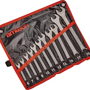 Amtech K0400 Combination Spanner Set, Drop Forged and Chrome Plated Spanners, 6mm to 19mm