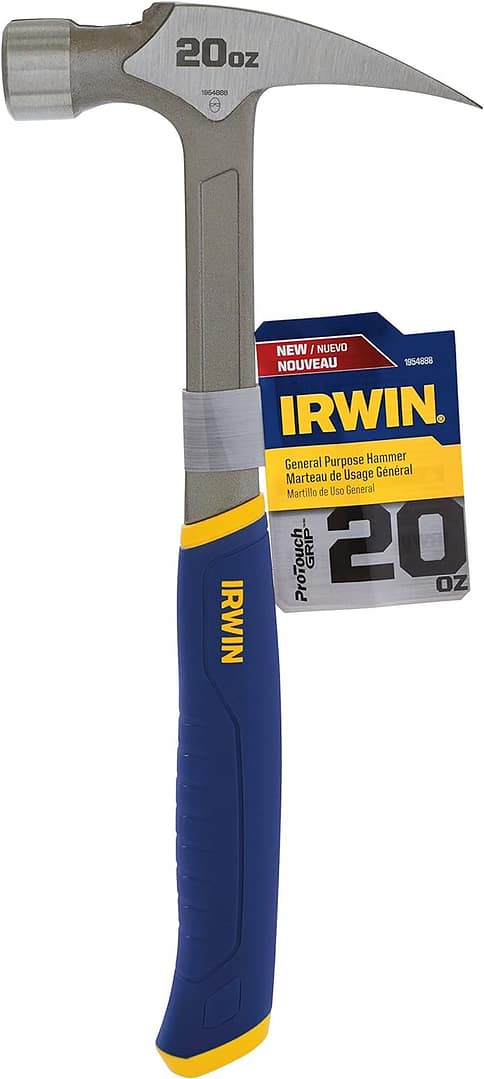 IRWIN Hammer, Steel, General Purpose, Claw, 20 oz. (1954888), Silver
