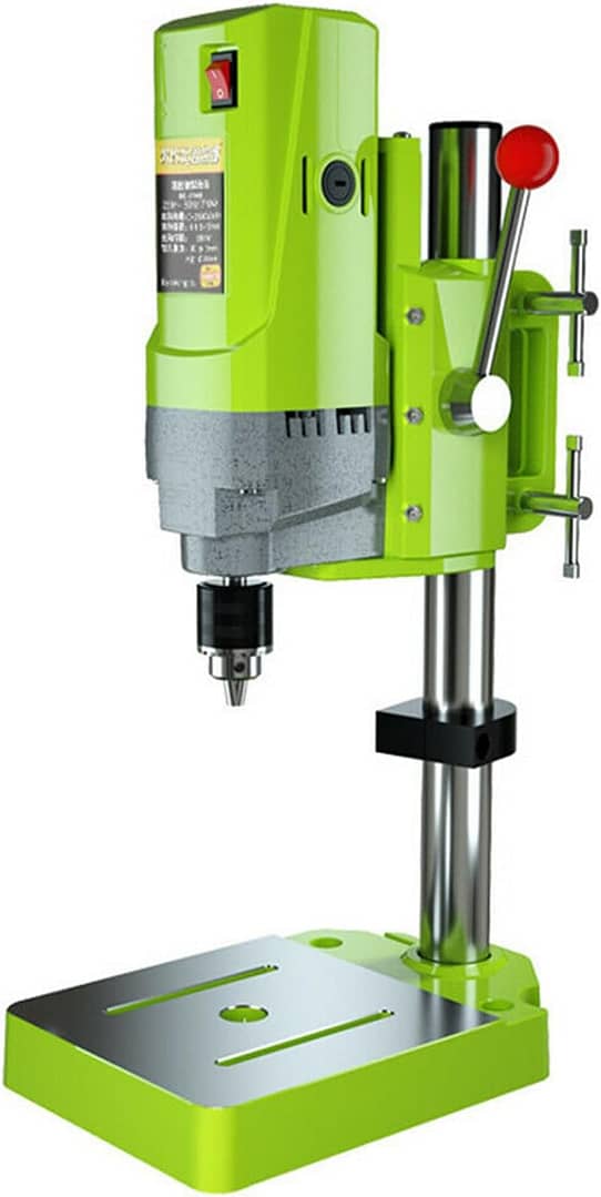 Drill Press Stand, Home and Garden Mini Drill, 5 Speed 710W Bench Drill, Height Adjustable Workbench Repair Tool, DIY Wood Drilling Machine Green