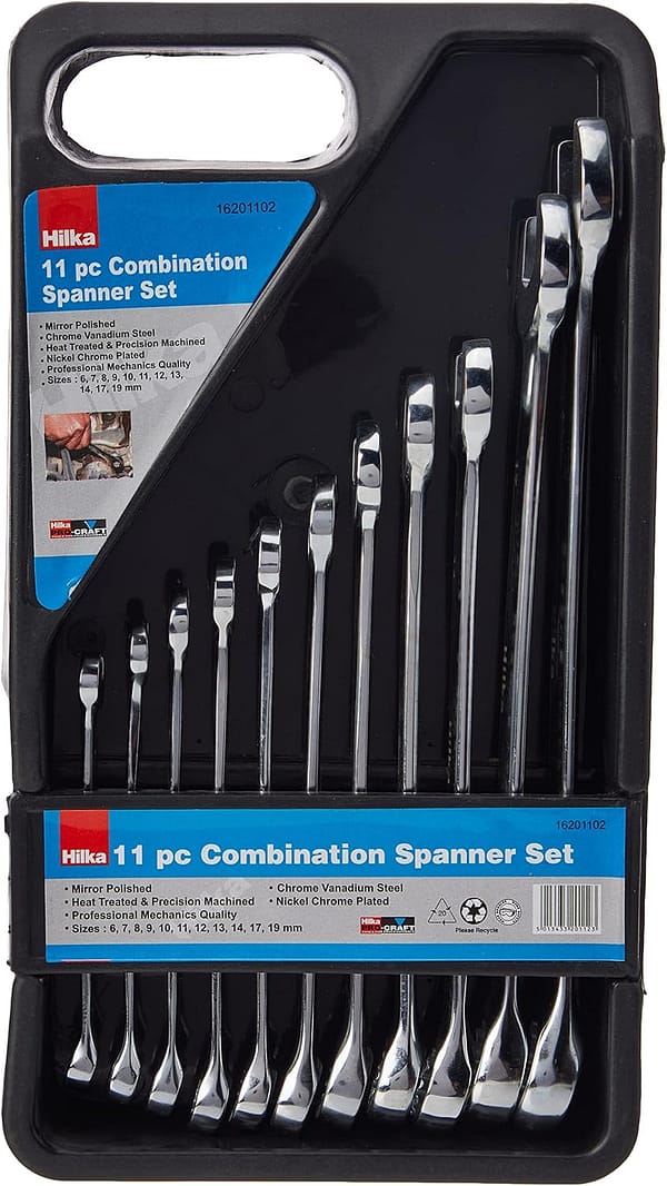 Hilka 16201102 Pro Craft Combination Spanner Set Metric (11-Piece), Silver