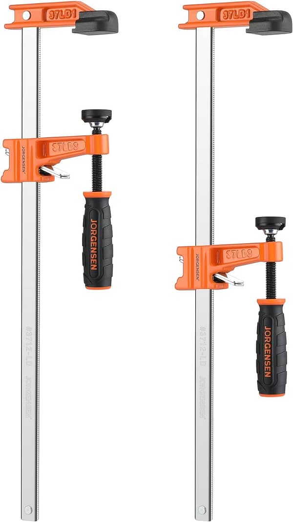 Jorgensen 300mm Professional Woodworking Clamps 2 Pack, Quick Release Clamps for Wood, F Clamps Set
