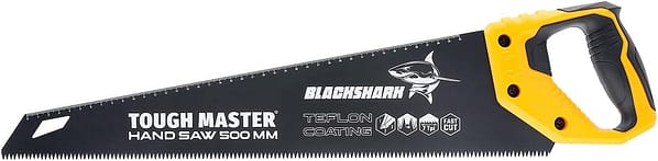 TOUGH MASTER Hand Saw 500mm, 7TPI Comfortable Non-Slip Handle, Pruning & Cutting Wood, Plastic, PVC Pipes, Razor Sharp Blade, Wood Saw with Ruler Markings