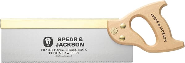 Spear & Jackson 9550B Traditional Brass Back Tenon Saw, 12" x 15pts, Brown