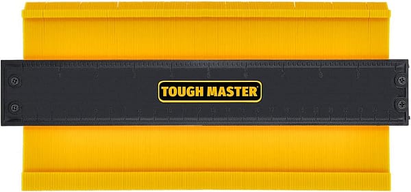 TOUGH MASTER Contour Gauge DIY 10 inch Precise Corner Angle, Tile, Laminate Shaping Measurement, Multi-Gauge Tool Ruler Yellow/Black Adjustable Counter Gauge