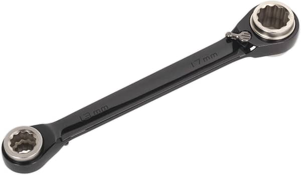 Sealey AK7979 4-in-1 Reversible Ratchet Ring Spanner - Metric, Silver