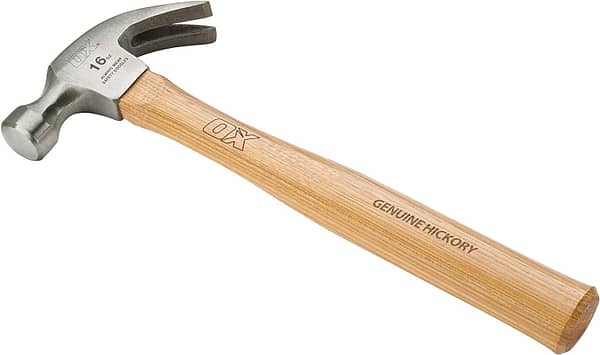 OX Trade Hickory Handle Claw Hammer - 16 oz