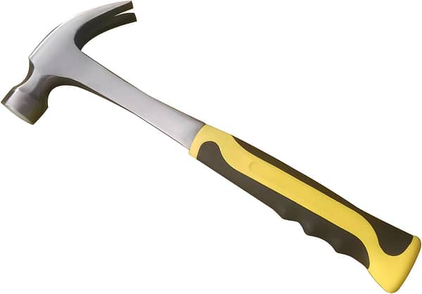 Claw Hammer 16oz -Straight Claw Hammer for Electricians, Carpenters for Home Improvement,Long Handle Straight Rip Claw with Smooth Face & Shock Reduction Grip