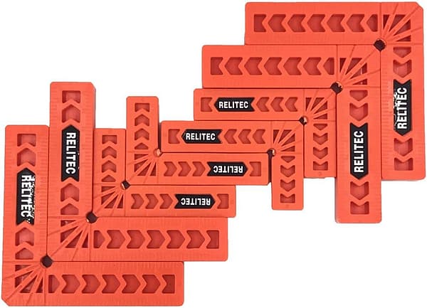 Relitec R 90 Degree Corner Clamp Clamping Squares Woodworking Tools Positioning Squares Right Angle Clamp Wood Clamps for Gluing Cabinets Picture Frames or Drawers Set of 8（3" 4"）