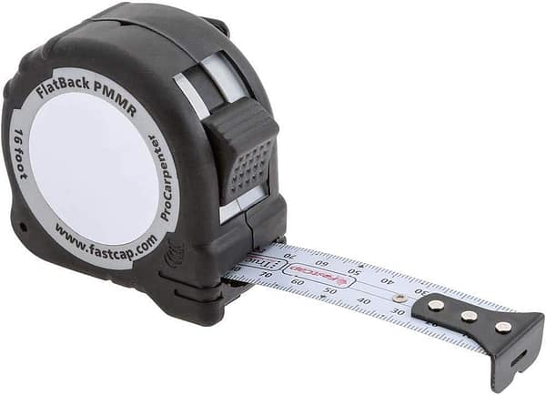 FastCap ProCarpenter Metric/Metric Reverse Flatback Measuring Tape - Ideal for Professionals and Home Improvement - with Lever Action Belt Clip and Dual Locking System - 16 Foot - 99944I