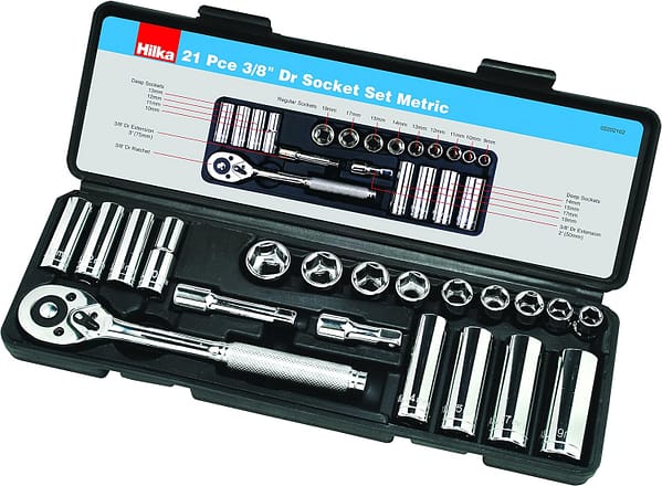 21PC 3/8" Drive Socket Set Metric