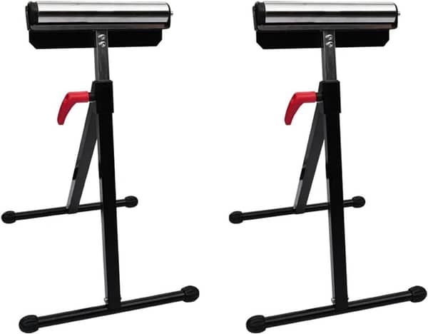 BaraSh Set of 2 Adjustable Roller Stands,Roller Stand Heavy-duty with Adjustable Height - Universal fits - Saw Stand - Foldable & Portable Stand - Workbench - Saw Table - Workshop Roller Stand