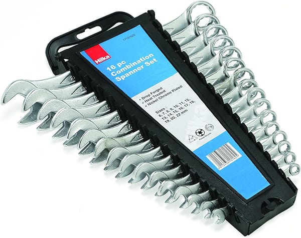Hilka 17161602 Metric Combination Spanner Set, Silver