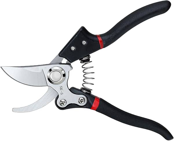 Strong Garden Secateurs,Professional Tree Pruner with Sharp SK-5 Steel Blade,Premium Titanium Pruning Scissors,Garden Clip Bypass & Anvil Secateur Anti-slip Handle for Plants, Hedges