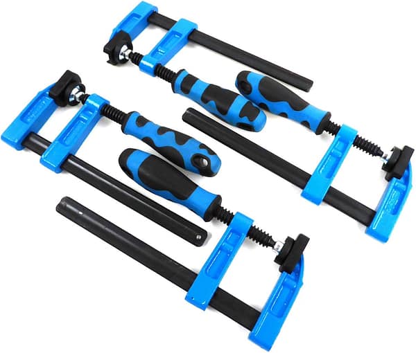 Blue HandleF Clamps Bar Clamp Heavy Duty 150 x 50mm 6" Long Quick Slide Wood Clamp 4pc Set