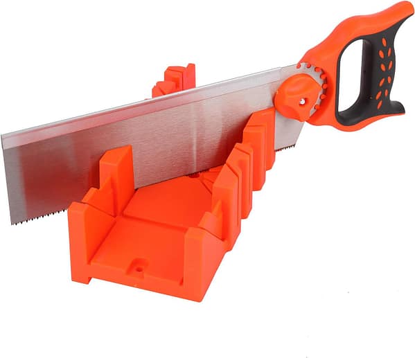 KATSU Mitre Box with 300mm (12") Hand Saw Set Fine Tenon, Mitre Saw with Guide, Angle Corner Frames Cutting Woodworking DIY, Home Decoration, Craftsmanship 313571
