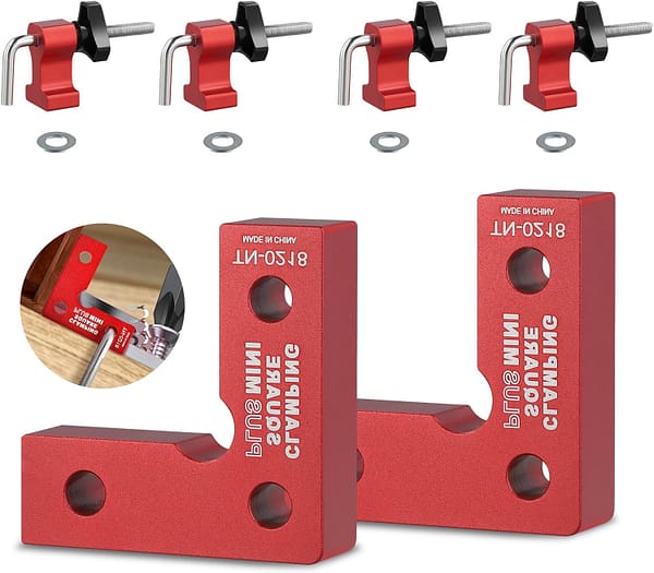 90 Degrees Corner Square Clamps for Woodwork,2PCS Aluminum Alloy Right Angle Clamps,Professional Woodworking Clamps for Picture Frames Cabinet Drawers 5.5" x 5.5"