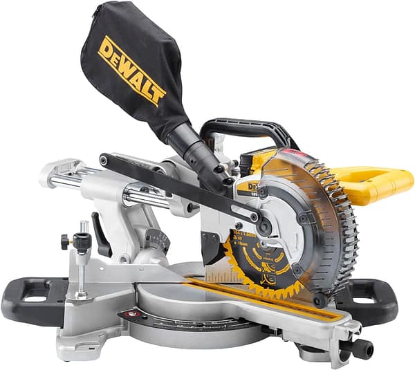 DEWALT DCS365N-XJ XR 184 mm Mitre Saw with XPS-Bare Unit, 590 W, 18 V, Yellow