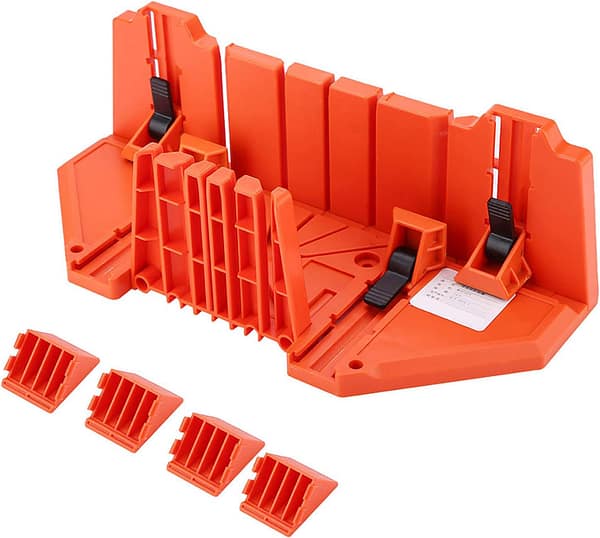 Honiwu Mitre Box, 14x4.3x5.9inch Mitre Block, Multi Angle Clamping Mitre Block Box Wood Fastening Mitre Box Pruning Hand Saw Woodworking Tool with Clamp for Architectural Working