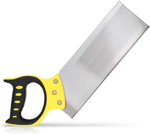 Navaris Tenon Hand Saw - Fine Tooth Back Saw for Precision Woodwork and Carpentry - Backsaw Handsaw with Steel Blade and Soft Grip Handle - 12 Inch