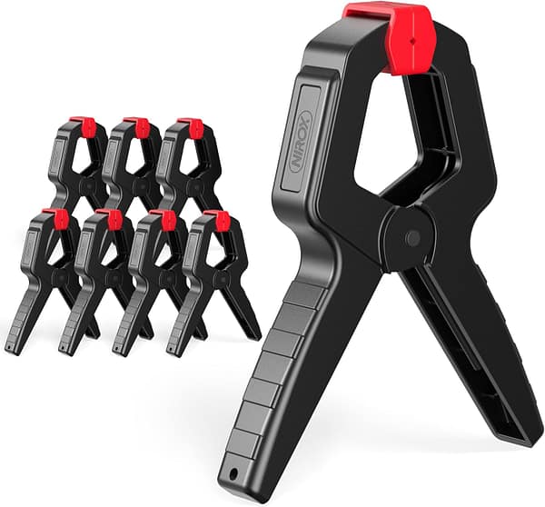 Nirox Set of 8 Spring clips - Clamps with large Span width - High clamping force of The spring clamp - Clamps with moveable jaws - Tension clamps