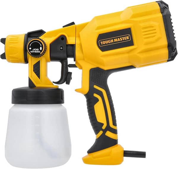 TOUGH MASTER Paint Sprayer 550W Electric Corded HVLP Spray Gun For Furniture, Cabinets, Fence, Walls, Door, Garden Chairs, 800ML Tank 3 Patterns 1 Copper Nozzle 1.8mm 2 Cleaning Tools