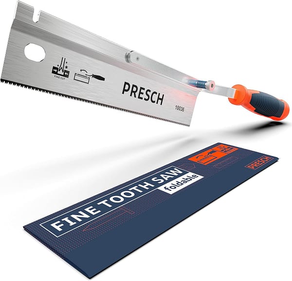 Presch Fine Tooth Saw 250mm - Cranked Dovetail Saw with Reversible Handle - Handsaw for Wood, Plastic, Craft and Carpenters - Flush Cut Saw