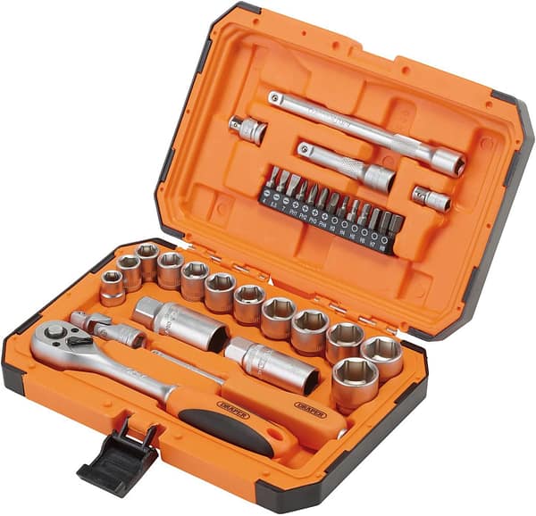 Draper 22110 HI-TORQ 6 Point Socket Set, 1/4" and 3/8" (34 Piece)
