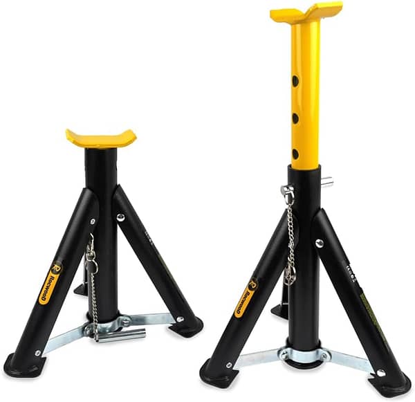 RocwooD Axle Stand 3 Tonne Ton Folable Folding Car Jack Heavy Duty Repairing Tool Garage Workshop Safety Steel Lift Lifting Pair Of Stands