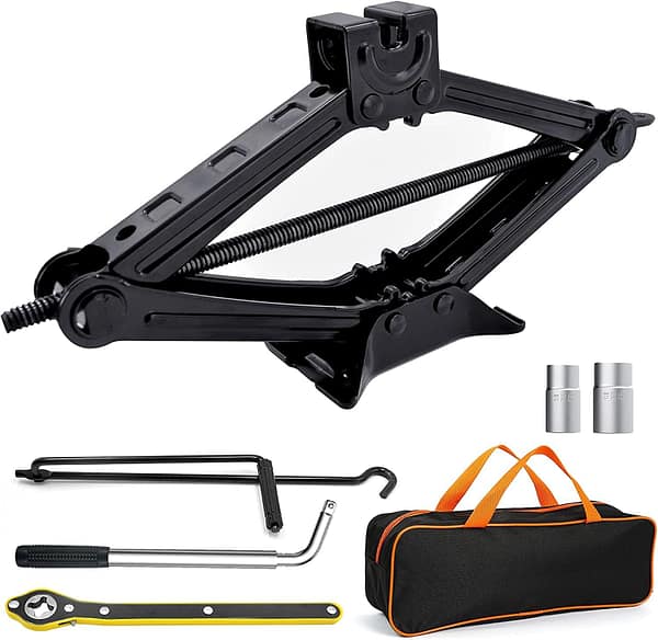 AXOTEN Max 2.5T Car Jack with Hand Crank Trolley Jack Multiple Accessories Scissor Jack for Cars/SUV/MPV Max 2.5T