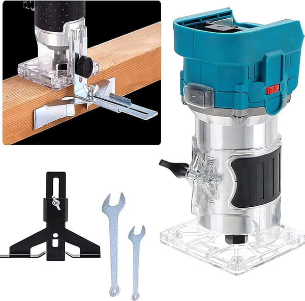 Cordless Electric Hand Palm Router Tool Compatible with Makita 18V Battery, Brushless Router Trimmer, 18000RPM Power Wood Router Table Tool, Profession Router Trimmer with 1/4" Router Bits(Body only)