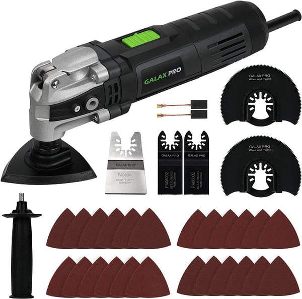 GALAX PRO Oscillating Tool, 400W Multifunction Tool,6 Variable Speed - Oscillating 4¡ã,Quick Change System Oscillating Multi-Tool with 30 PCS Accessories for Cutting, Sanding and Grinding