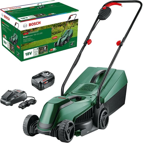 Bosch Cordless Lawnmower EasyMower 18V-32-200 (1x 4.0 Ah Battery, 18 Volt System, Cutting Width 32 cm, in Carton Packaging)