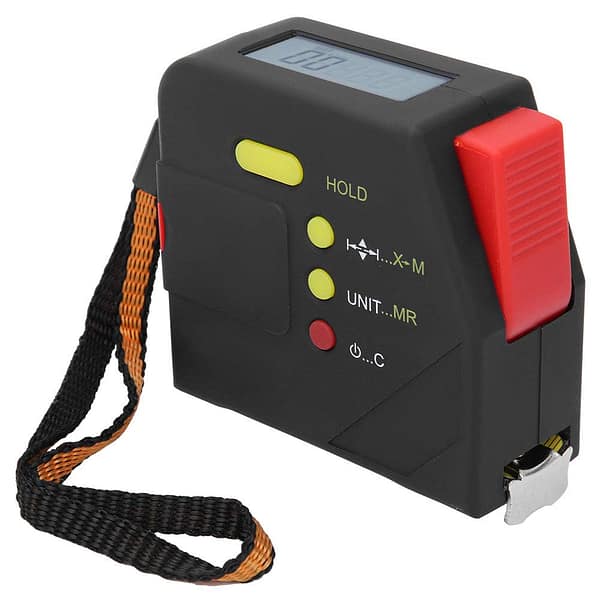 Tape Measure 5 Metre, Auto-Lock Tape Measure Digital Measure Device with LCD Display, Retractable Stainless Steel Tape, Woodworking Ruler with Data Storage Function, Rechargeable Battery Built-in