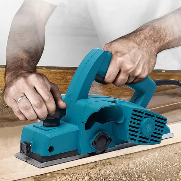 Portable 800W Electric Wood Planer with Rebate Guides - Handheld Woodworking Tool for Carpentry Planing and Polishing