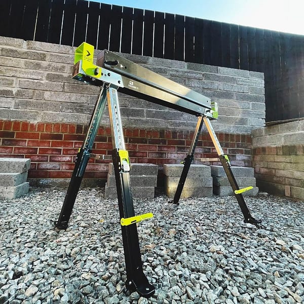 1 x BauenKraft SH-2001 Metal Folding Steel Saw Horse Adjustable Leg Stand Trestle