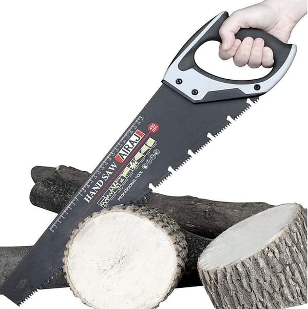 AIRAJ 450mm Pro Hand Saw, Pruning Saw with Chip-removing Design, Perfect for Sawing, Pruning, Trimming Gardening and Cutting Wood fast cutting saw