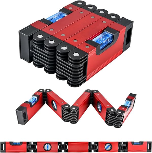 N&S Juvyig Multi-Function Foldable Level Tool - Multi-Angle Measuring Woodworking Tools - Precise Leveling in Any Position Ruler w/Magnetic (Alloy)