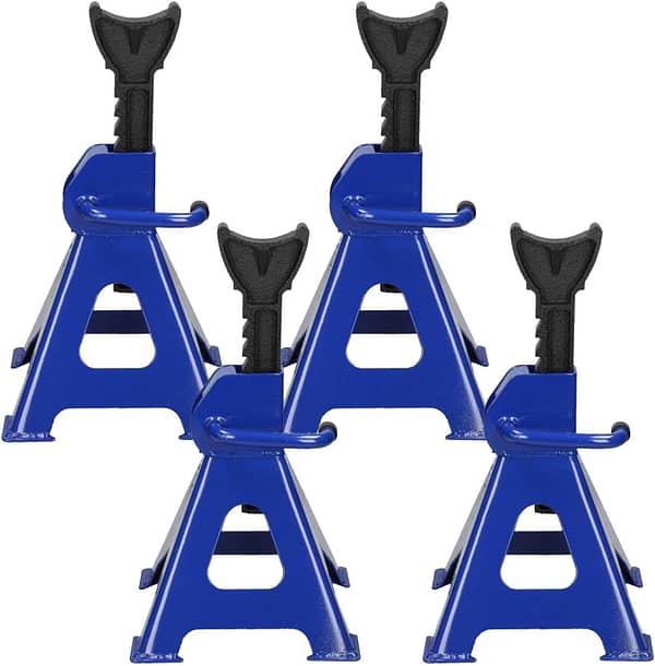 4PCS Axle Stands 3 Ton Heavy Duty Car Vehicle Van Caravan Workshop Ratchet Lfit Range 11.42-16.9inch
