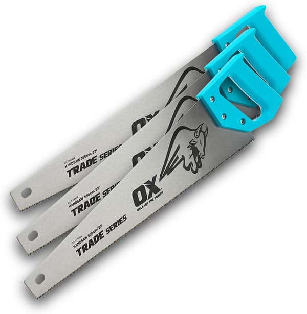 OX Trade Hand Saw 22 Inch / 550mm - Triple Pack, Blue/Black